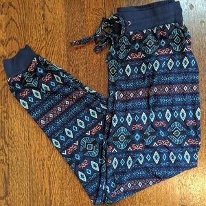 French Laundry lounge pants geometric print Large